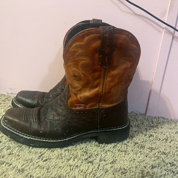 Orange Justin work boots - Picture 5 of 5